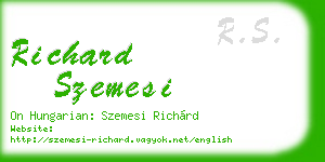 richard szemesi business card