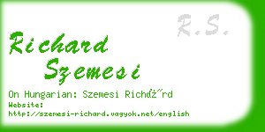 richard szemesi business card